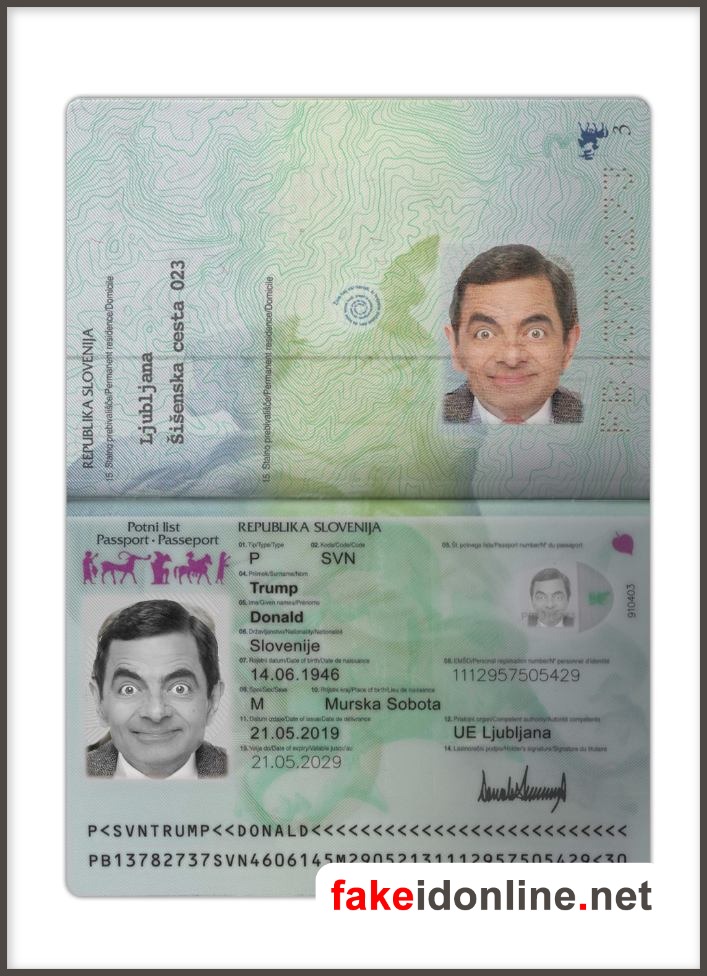 Slovenia Passport PSD Template
